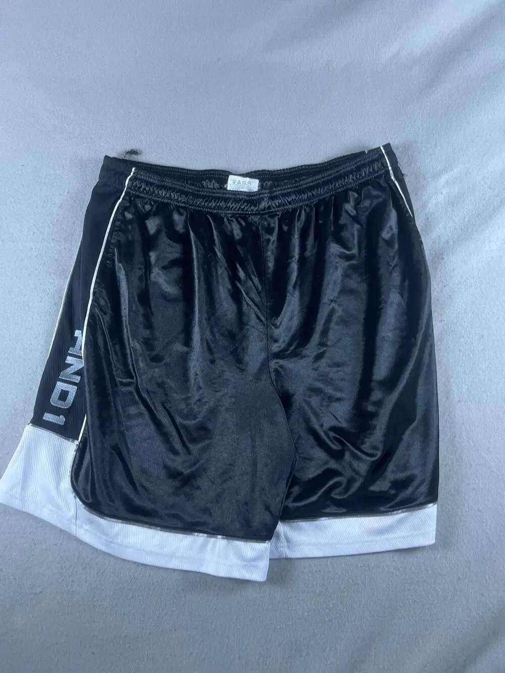 AND1 Basketball Shorts Mens 3XL Black White Shiny Dazzle Mesh Athletic Relaxed